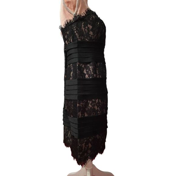 INC International Concepts Eyelash Lace and Satin Strapless Dress - Picture 3 of 6